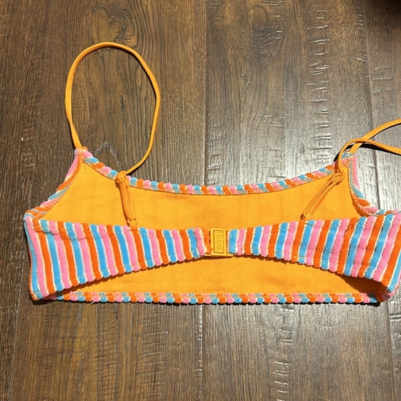 Triangl blue, pink, orange striped bikini small top/ medium bottom - Picture 4 of 5